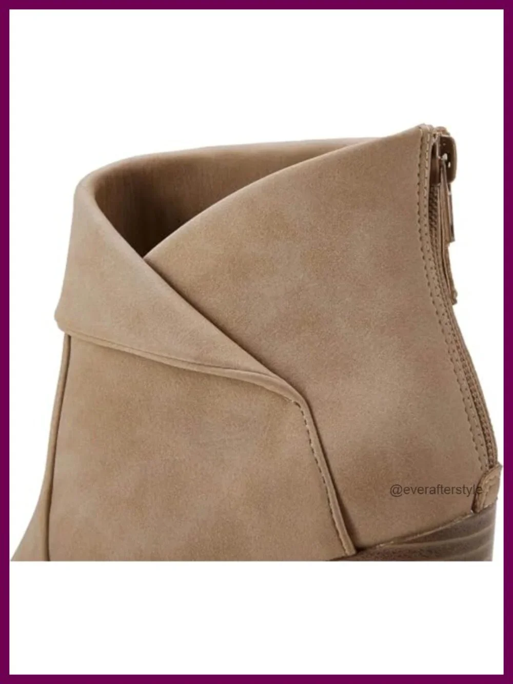 Square Toe Ankle Boots High Chunky Stacked Heel Slip On Zipper Booties